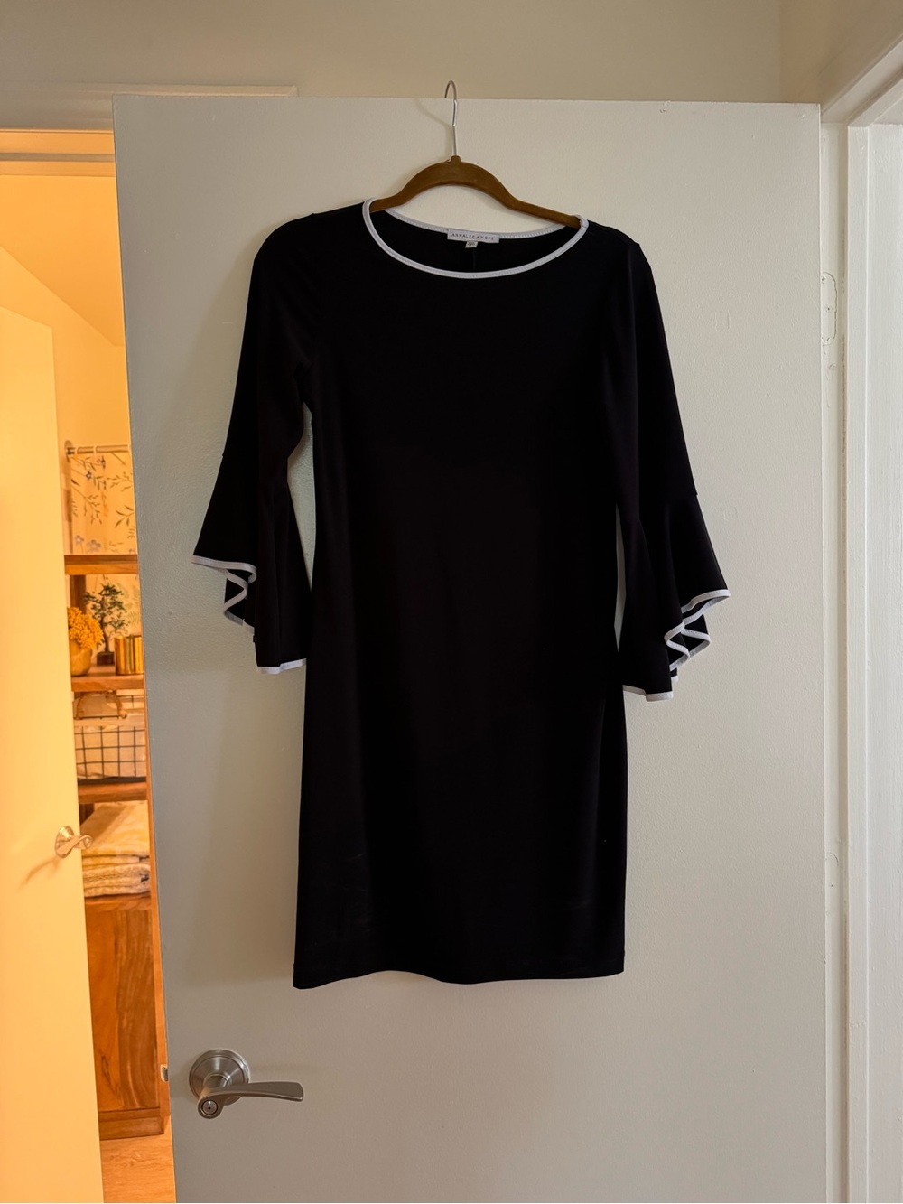 Annalee + Hope Black Mini Dress with White Trim